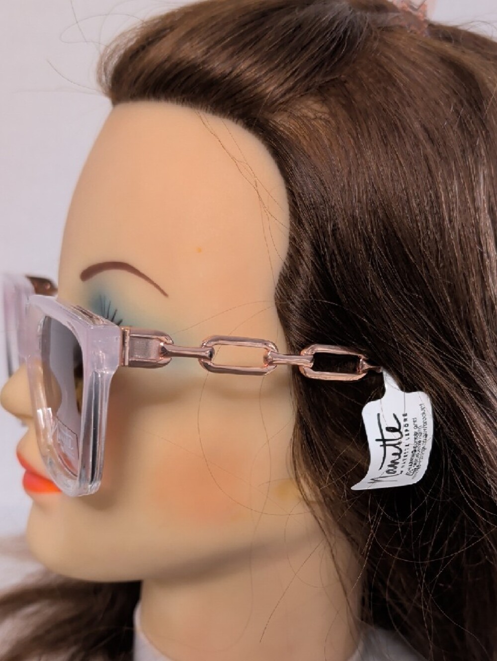 Nannette Pink Gradient Square Sunglasses with Brown Lenses - Picture 2 of 2
